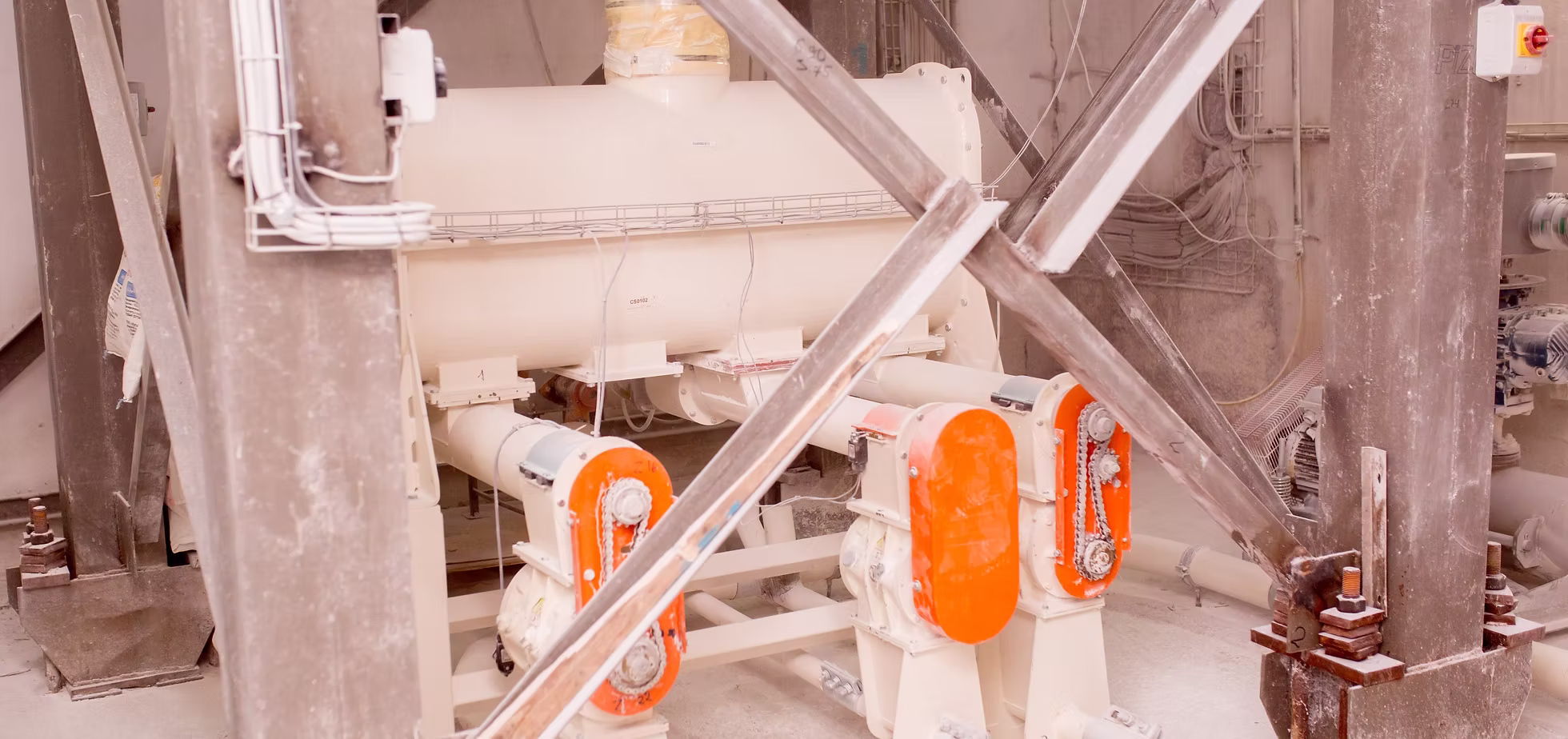 Milling machinery inside the cassava processing plant